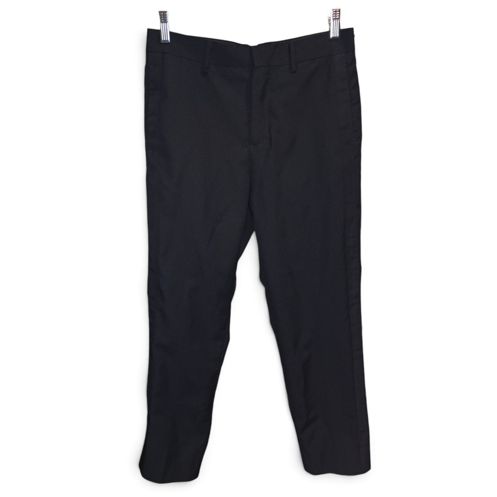 H&M Slim Fit Trousers Women Size Medium 8/10 30R Black Satin Stripe Dress Pants